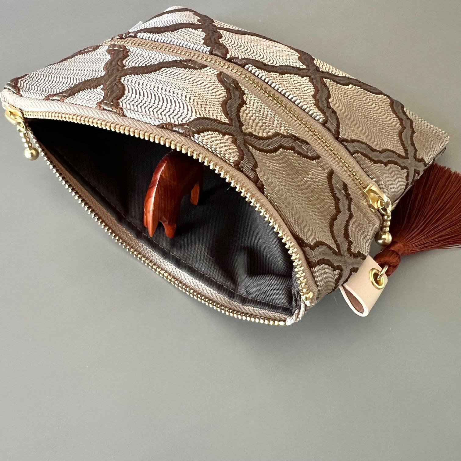 (受注制作)モロッカン生地のトリプルジップポーチ♦ヌール(3ポケット・仕分けポーチ)ギフトにおすすめ | 3枚目