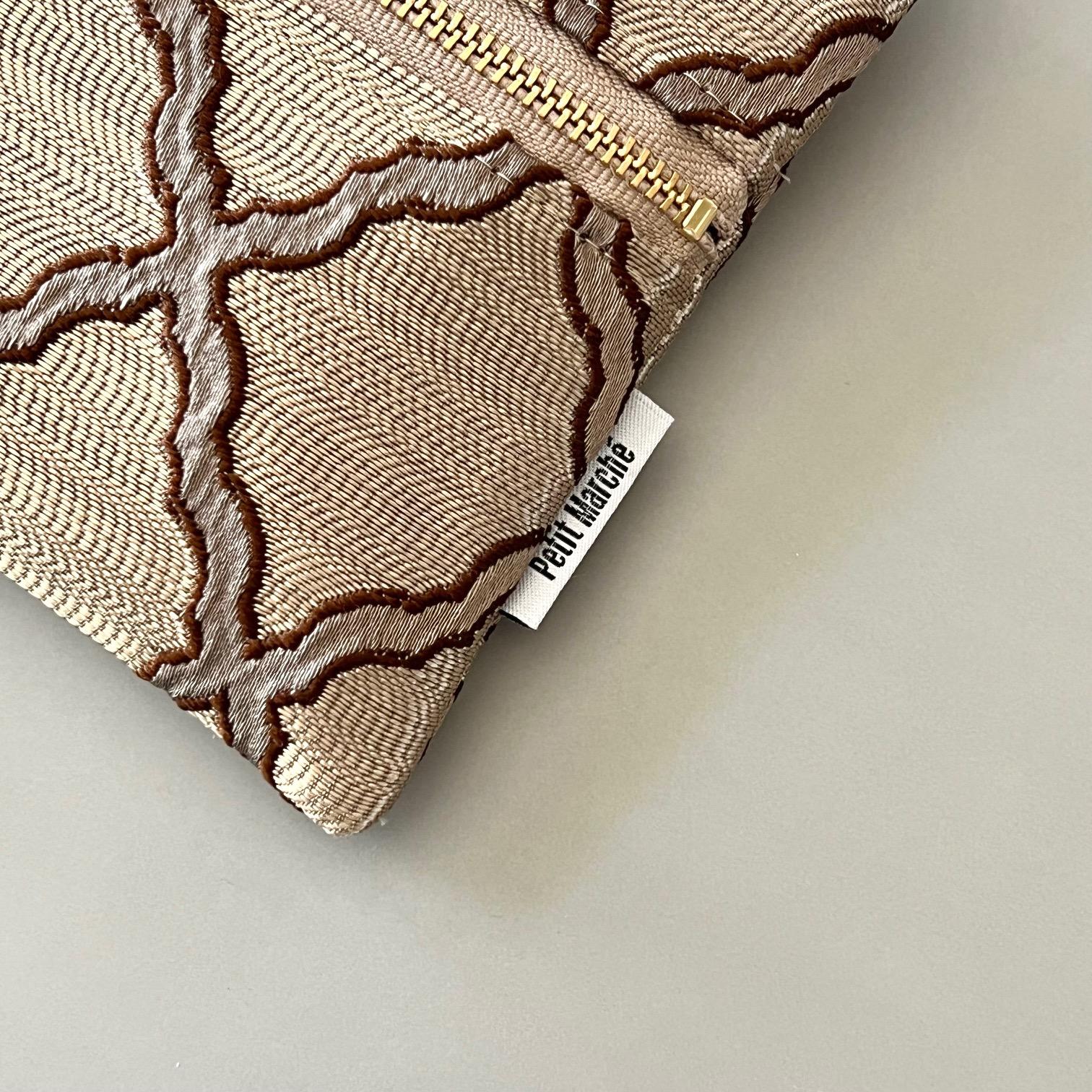 (受注制作)モロッカン生地のトリプルジップポーチ♦ヌール(3ポケット・仕分けポーチ)ギフトにおすすめ | 5枚目