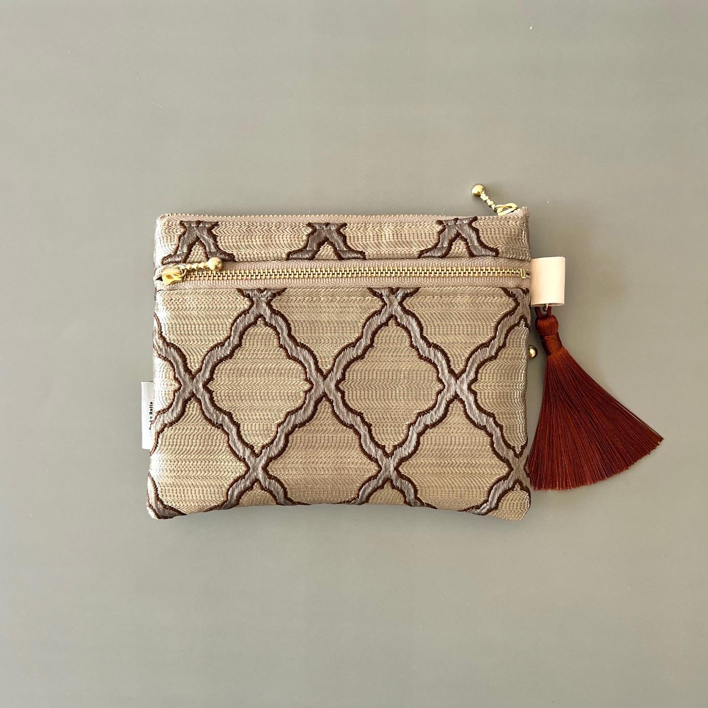 (受注制作)モロッカン生地のトリプルジップポーチ♦ヌール(3ポケット・仕分けポーチ)ギフトにおすすめ | 6枚目